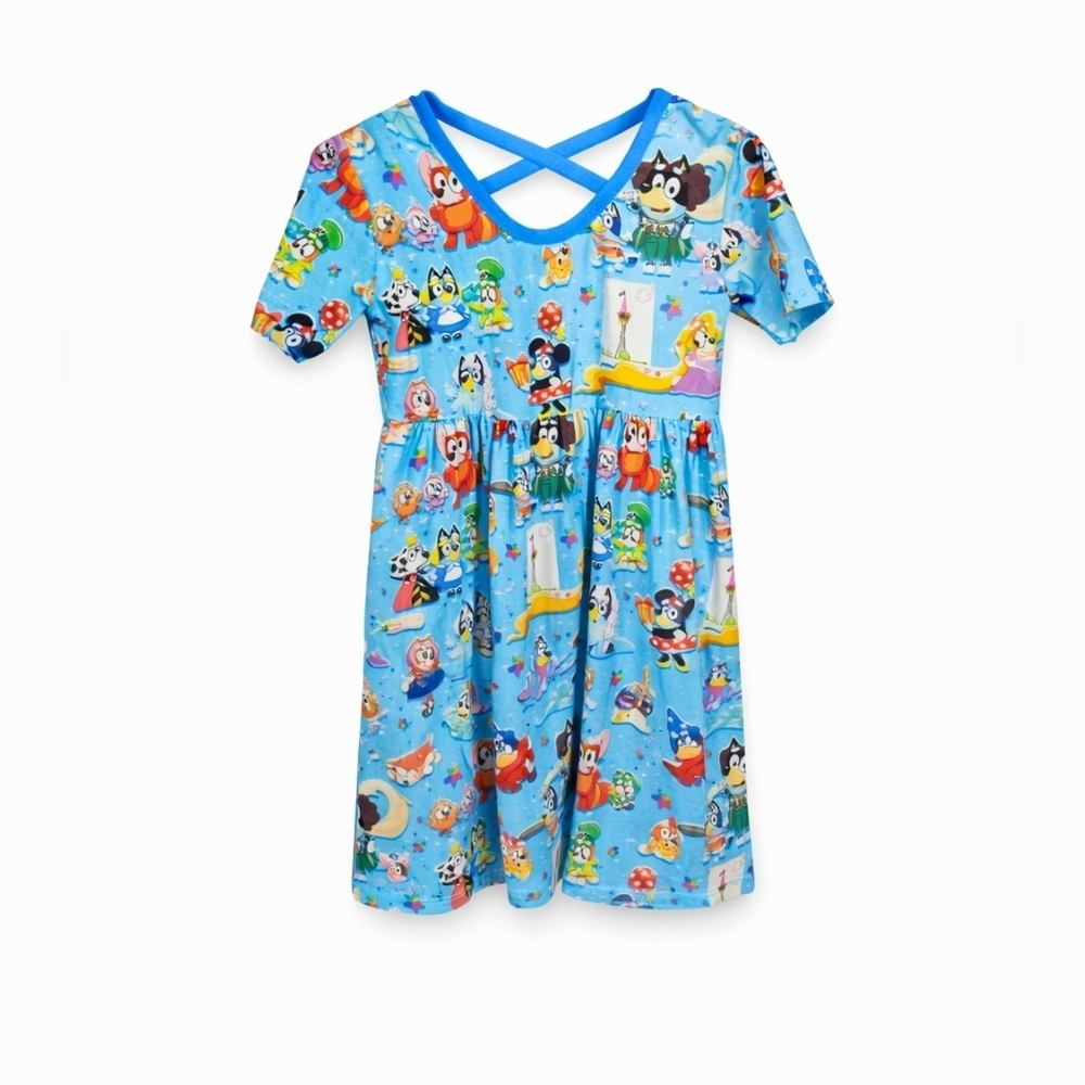 Bluey Bamboo Dress Girls 10/12